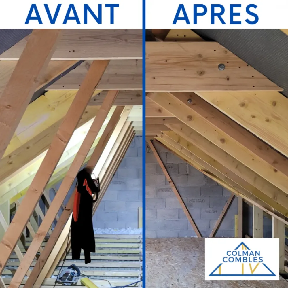 avant apres amenagement sol combles