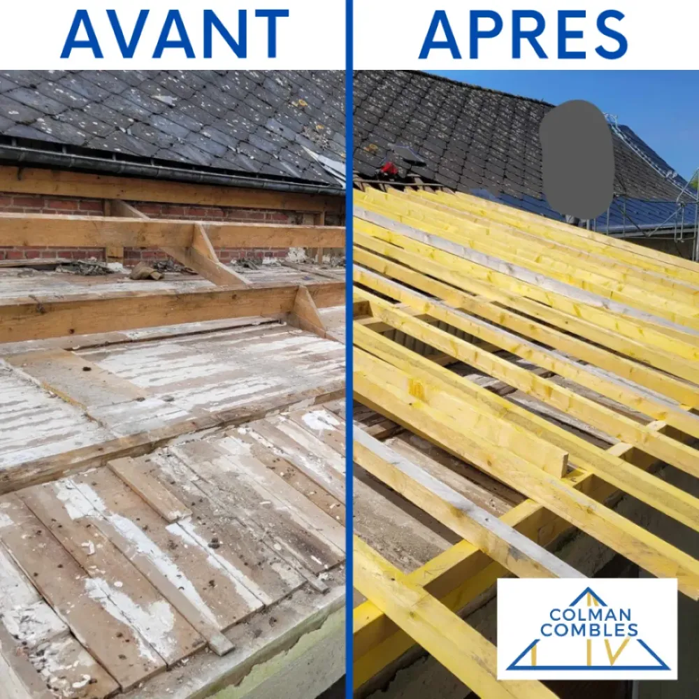avant apres charpente