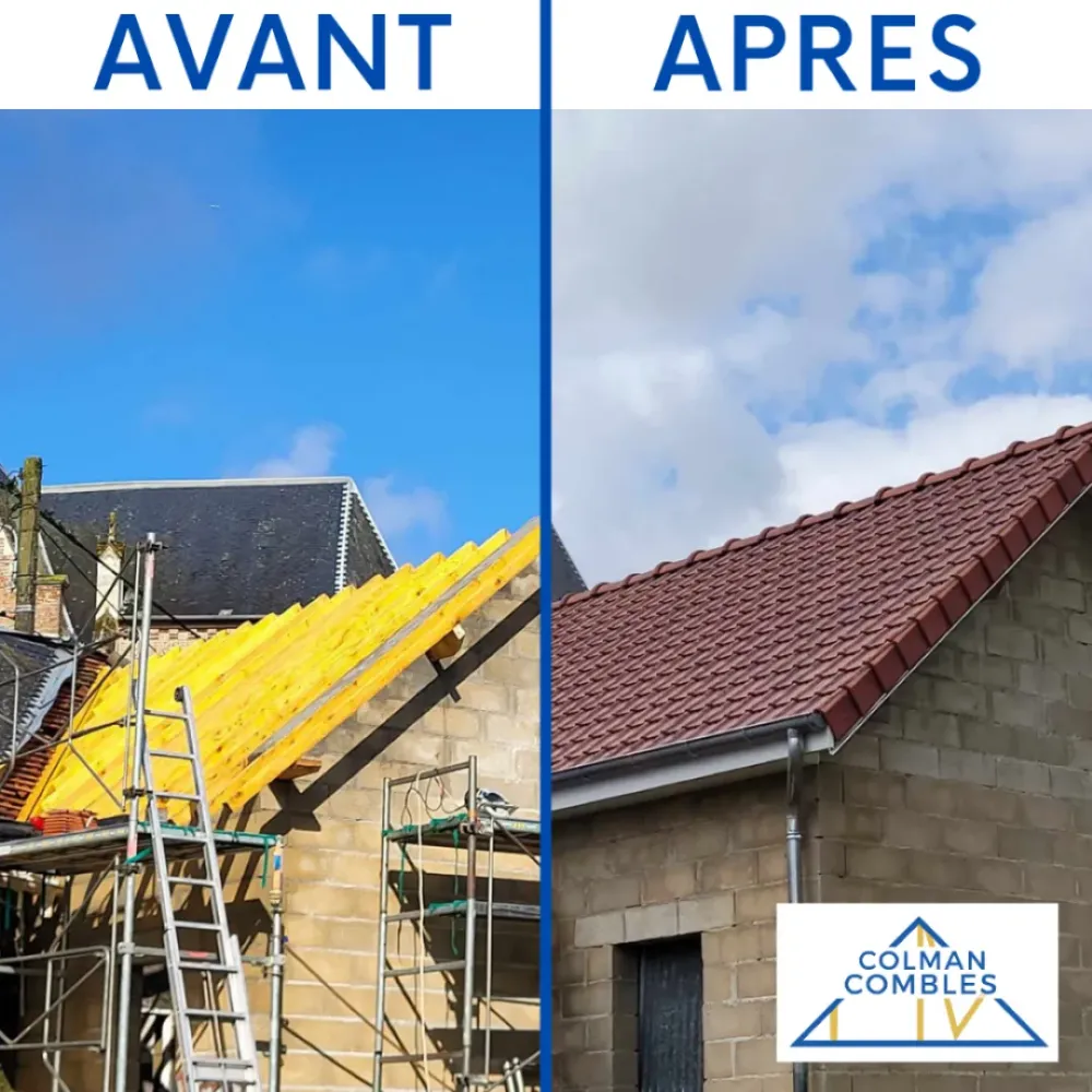 avant apres toiture charpente